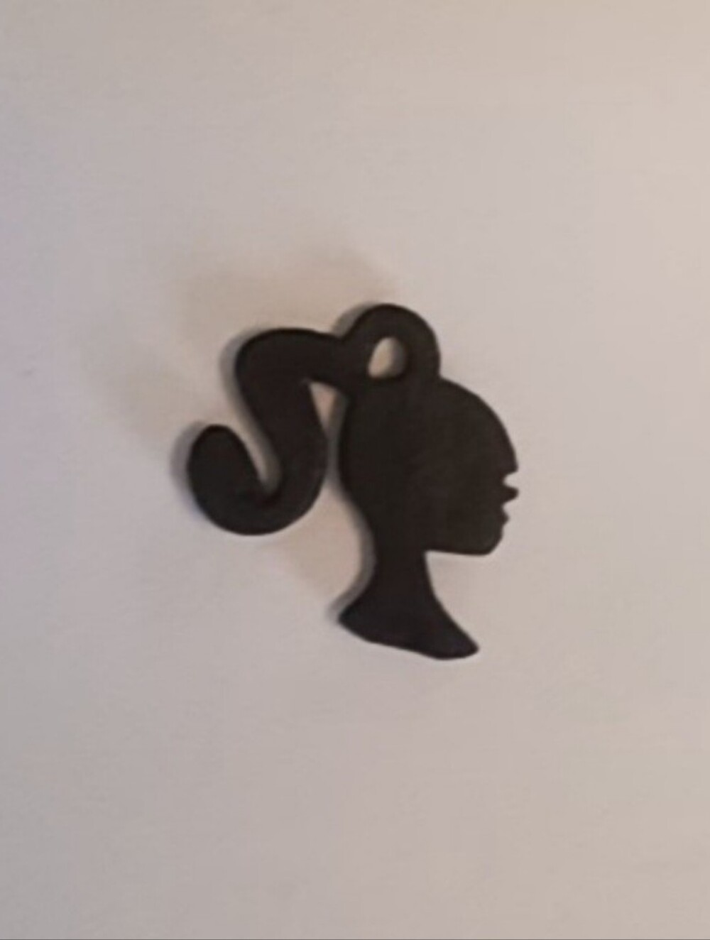 Barbie Black Silhouette Ponytail Logo Charm